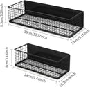 Magnetic Basket, Magnetic Shelf for Fridge,Magnetic Spice Rack Wire Mesh Magnetic Organizer Holder Accessories for Office Kitchen Classroom Storage, Black-High, Large x1&Small x1 Set of 2 by CozyNest Decor