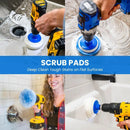 9 Pack Multi-Purpose Home Cleaning Accessory Drill Kit, Bathroom Scrub Pads, Extended Reach Round Brush Attachment Set by GreenHaven Gardens