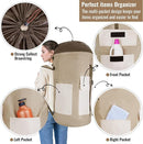Laundry Bag Backpack, 125L Extra Large Travel with Shoulder Straps, Adjustable & Extendable Design, Laundry Hamper Bag with 3 Pockets for Laundromat, College, Travel, Camping (Brown) by TinyTreasures Baby Boutique