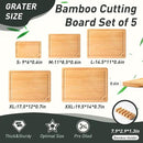 5 Packs Bamboo Cutting Board Set with Non Slip Feet Holder and Over Sink Nice Solid Thick Wood Juice Groove Chopping Board Small Big Xl XXl xlarge Oversized Kitchen Counter Organic Vegetable Meat Kit by CozyNest Decor