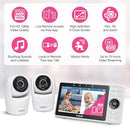 VTech 2-Cameras Smart WiFi Baby Monitor with 1080p FHD Camera and 5" HD IPS Screen, Free App with Motion Video, Sound/Motion Detection and Notifications, Split-Screen, Pan-Tilt-Zoom: VM901-2HD by TinyTreasures Baby Boutique