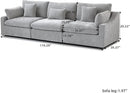 JACH Sectional Couches for Living Room, 3 Seater Cloud Sectional Couch with Deep Seat, Down Filled Modular Sofa, Covers Removeable & Washable, Sofas Furniture for Living Room, Light Grey by CozyNest Decor