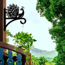 peacoblue Iron Plant Hangers Hooks for Outdoor Indoor Hanging Plants Flower Fern Pots Lantern Bird Feeder Wind Chime,12"x15.5" Weather Resistant Metal Wall Holder for Porch Garden Farmhouse(Peacock) by GreenHaven Gardens