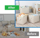 Bidtakay Large Storage Baskets for Shelves 3 Pack Fabric Storage Bins for Organizing Linen Collapsible Organizer for Closet-Light Biege by TinyTreasures Baby Boutique