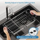 GSlife Stainless Steel Dish Drying Rack - Capacity Expandable in Sink Dish Drainer with Silicone Mat, Over Sink Dish Rack with Utensil Holder for Kitchen Counter, Large Capacity, Silver by CozyNest Decor