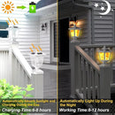 Solar Post Flame Light,Outdoor Deck Fence Post Cap LED Light,Waterproof 4x4 5x5 6x6 White Post Top Solar Powered Light with Flickering Flame for Garden Outside, 4 Pack by GreenHaven Gardens