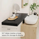 Fun Memories Black Floating Shelves 32 Inch Long, 9 Inch Deep Floating Bookshelf Wall Mounted, Farmhouse Wood Shelves White for Bathroom, Living Room, Bedroom, Home Decor Deep Shelf for Wall Set of 2 by CozyNest Decor