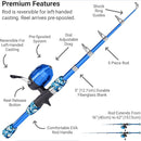 Kids Fishing Pole, Kids Portable Telescopic Fishing Rod Set, Tackle Box and Fishing Net Combo Kit, Kids Fishing Gear for Boys and Girls Age 5-10 and Youth by TinyTreasures Baby Boutique