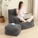 Comfy Gaint Bean Bag Chair with Ottoman, Huge Bean Bag Armchair for Adults and Teens, Dark Grey by CozyNest Decor