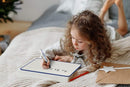 SCRIBBLEDO Magnetic Dry Erase Board, Double Sided 9" x 12" Small White Board, Ruled - Blank Blue Framed Mini Dry Erase Board, Portable Whiteboard for Kids, Great for School, Home & Remote Learning by TinyTreasures Baby Boutique