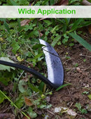 Japanese Weeding Sickle Hoe, 17" Gardening Hand Weeder Nejiri Kama Blade Tool Digging and Cutting Weed Remover, High-Carbon Steel One-Piece Molding with Hard Wood Handle, Very Sharp Edge Quick Work by GreenHaven Gardens