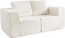 Modular Sectional Sofa 2 Seater Loveseat Modular Couch with Deep Seat Memory Foam Cloud Chair with Pillows Oversized Sectional Sofa for Living Room Bedroom (Plush White, Loveseat) by CozyNest Decor