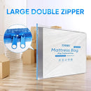 ZCHENBS® – Mattress Bags for Moving and Storage,Mattress Bag with Zippers,5 Mil Ultra-Thick Bed Bag,Waterproof,Anti-Tear,Heavy-Duty Mattress Bag (Transaparent/Blue, King/California King-(1 Pack) by TinyTreasures Baby Boutique