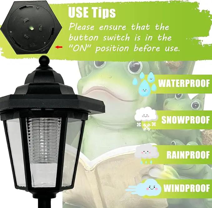 Frog Garden Statue with Solar Lantern - 16“ Outdoor Solar Lights Frog Figurine for Outside, Yard, Patio, Lawn Decor, Housewarming Gifts for Women, Mom, photo 4 of 7