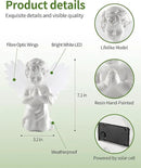 iStatue Solar Praying Cherub Angel Light with Fibre Optic Wings - 7.1'' Sympathy Remembrance Memorial Gift for Grave Ornaments Garden Decor (Kneeling Angel) by GreenHaven Gardens