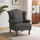 Accent Chair, High Back Upholstered Armchair with High Resilience Sponge & Wood Legs, Mid-Century Modern Comfy Single Sofa Reading Chairs for Living Room, Bedroom (Dark Grey, Set of 1) by CozyNest Decor