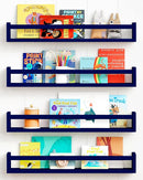 Forbena Wall Book Shelf Organizer for Kids Room Set of 4, Large Floating Book Shelves for Boy Nursery Wall Deocr, 24 Inches Wall Mount Bookshelf for Toddler Child Teen Boys Bedroom (Navy Blue) by TinyTreasures Baby Boutique