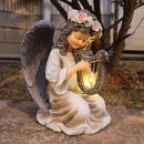 Garden Angel Decor Solar Angels Statues for Garden Waterproof Angel Sculpture Playing The Harp Solar Angels for Yard Patio Gardening Gift by CozyNest Decor