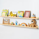 Picture Ledge Shelf for Wall, 48 inch Solid Pine Wood Nursery Book Shelves 2 Packs, Floating Ledge Shelves for Kids' Room Bedroom Bathroom Living Room Photo Frames Office Nursey Wall Decor, Natural by TinyTreasures Baby Boutique