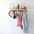 Entrance Coat Rack ，Coat Hooks, Wall-Mounted Wooden Hook Rack, Wall-Mounted Shelves are Very Suitable (Oak Colored Finish-2) by CozyNest Decor