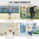 VEVOR Warrior Obstacle Course for Kids, 56FT Slackline with Gym Rings, Monkey Bars, Rope Knots, Portable Outdoor Course Training Equipment Set for Backyard by TinyTreasures Baby Boutique