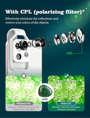 Phone Microscope with CPL Lens/LED Light,200X Pocket Microscope with Universal Phone Clip Compatible with iPhone/Andriod Phone-The Best Portable Microscope to Enjoy Microworld for Kids and Adults by TinyTreasures Baby Boutique
