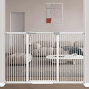 40.5" Extra Tall Baby Gate Pressure Mounted, 65.8"-68.5" Extra Wide Dog Pet Gate Indoor for Doorway, Metal Long Safety Child Gate, Auto Close Swinging Baby Gate for Kids Stairs, White by TinyTreasures Baby Boutique