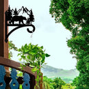 peacoblue Iron Plant Hanger Hook for Outdoor Indoor Hanging Plant Flower Fern Pot Lantern Bird Feeder,12"x15" Weather Resistant Metal Wall Holder for Porch Garden Farmhouse(Forest Bear and Mountain) by GreenHaven Gardens