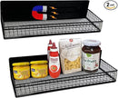 Bruda 2 Pack Large Magnetic Shelves Spice Rack Organizer for Washing Machine, Fridge, Refrigerator, Oven, Coffee Maker, Metal Peg Board 009 by CozyNest Decor