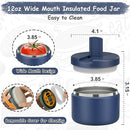 19oz Insulated Vacuum Food Jar with Buckle Lid Wide Mouth Soup Thermo for Hot Food Kids Leakproof Stainless Steel Lunch Container- Blue-1Pack by TinyTreasures Baby Boutique