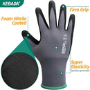 Kebada Work Gloves for Men and Women, Foam Nitrile Coated Safety Gloves with Grip, Ideal for Warehouse Package Handling, Gardening, Mechanic and Construction, Small by GreenHaven Gardens