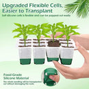 Reusable Seed Starter Tray, 4 Pack Silicone Seed Starter Kit for Starting Plant Seeds with Humidity Adjustable Dome and Lid, Indoor Seed Starting Supplies with Water Spray Bottle for Plants, BPA-Free by GreenHaven Gardens