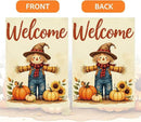 Fall Welcome Garden Flag Autumn Thanksgiving Scarecrow Garden Flag 12x18 inch Double Sided Fall Thankful Flags Holiday Decorations for Yard Lawn Patio (Flay 1810) by GreenHaven Gardens