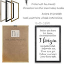 Before You Leave This Home Sign Wall Decor 16x11 Inch I Love You Inspirational Entryway Wood Framed Wall Hang Art (Black) by CozyNest Decor