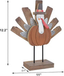 Zcaukya Thanksgiving Turkey Decoration, Wooden Indoor Standing Tabletop Turkey Decor for Home Office Bedroom Kitchen Thanksgiving Harvest Day Decorations by CozyNest Decor