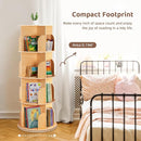 OOOK Rotating Bookshelf for Kids & Adults, Spinning Bookshelf Tower with Large Capacity for Small Space, 360° Display 4 Tier Floor Small Round Corner Shelf for Library, Bedroom, Living Room, Office by TinyTreasures Baby Boutique