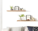 Wood Floating Shelves for Wall Decor, Rustic Wall Shelves for Bedroom Bathroom Kitchen Living Room, Set of 4 Light Walnut 24 Inch by CozyNest Decor
