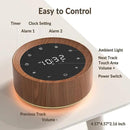 White Noise Sound Machine Alarm Clock 7 Color Night Light Sound Machine for Adult/Baby 20 Soothing Sound 31 Level Volume 6 Level Screen Brightness 5 Timer Set Memory Function Touch Control Wood Grain by CozyNest Decor