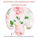 2 in 1 Infant Car Seat Insert, Adjustable Car Seat Head Support Baby Girls Boys, Soft Newborn Carseat Insert Cushion, Perfect for Carseats, Strollers, Swings (Pink Flower) by TinyTreasures Baby Boutique