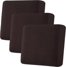 H.VERSAILTEX Super Stretch Individual Seat Cushion Covers - Sofa & Couch Cushion Slipcover Sets - Thick Jacquard Textured Twill Fabric (3 Piece XL, Chocolate) by CozyNest Decor