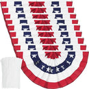 USA Pleated Fan Flag American US Bunting Flag Patriotic Half Fan Banner Flag with Canvas Header and Brass Grommets for 4th of July Memorial Day Indoor Outdoor Decoration (9, 1.5x3 Feet) by GreenHaven Gardens