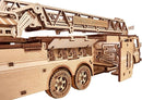 Wood Trick Rescue Firetruck Movable - Rotating Extendable Ladder - 3D Wooden Puzzles for Adults and Kids to Build - Rides up to 20 ft - Wooden Models Engineering DIY Project Mechanical Model Kit by TinyTreasures Baby Boutique