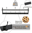 AMBIRD Wall Hooks with Shelf Entryway Hanging Wood Coat Hooks with Shelf Wall-Mounted Coat Hook Rack with 5 Dual Hooks for Bathroom, Living Room, Bedroom (Stylish) by CozyNest Decor