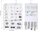 Freegrace Hanging Jewelry Organizer Revolving Hanger - Secure Zipper Closure - 25 Pockets,23 Hooks - Foldable Storage & Display Solution - For All Jewelry & Bijoux (White) by CozyNest Decor