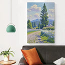 Countryside wildflowers landscape canvas poster natural plant flower artwork retro pastoral flower path suitable for farmhouse decoration by CozyNest Decor