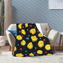 Smiley Face Throw Blanket Soft Smiley Fleece Blanket Men Women Gift for Kids Boys Girls for Party Couch Sofa Bed Deco Blankets 50x40 Inches by CozyNest Decor