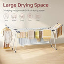 APEXCHASER Clothes Drying Rack Foldable, Large Drying Rack for Clothing Retractable, Winged Laundry Rack Folding Indoor Outdoor, Metal Clothes Airer for Bedding Towel Sweater Heavy Duty, White by CozyNest Decor