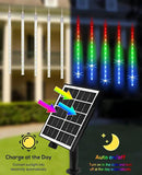 Meteor Shower Lights Outdoor Solar Meteor Lights Falling Rain Lights 16 Tubes 16 Inch 576LED Cascading Snowfall Christmas Lights for Holiday Wedding New Year Party Yard House Roof Tree Mall Decoration by GreenHaven Gardens