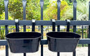 2 Pack Metal Hanging Planter for Outdoor Plants, 10 Inch Black Fence Planters Railing Pots for Garden Patio Balcony Decor, Flower Bucket with Detachable Hooks (Black, 2Pcs) by CozyNest Decor