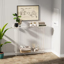 Sleek Modern 2-Tier Acrylic Console Table, 39.4" L x 7.6" W x 31.5" H - Entryway Table for Hallway, Living Room, Sofa Side, Small Spaces (Clear) by CozyNest Decor